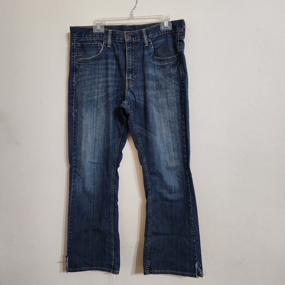 Mens Levi's Dark Blue Bootcut Jeans, 36 X 30
